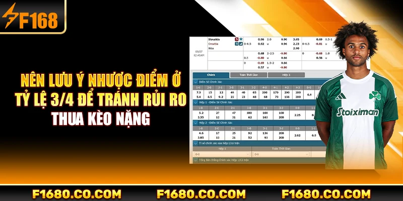 Nên lưu ý nhược điểm ở tỷ lệ 3/4 để tránh rủi ro thua kèo nặng