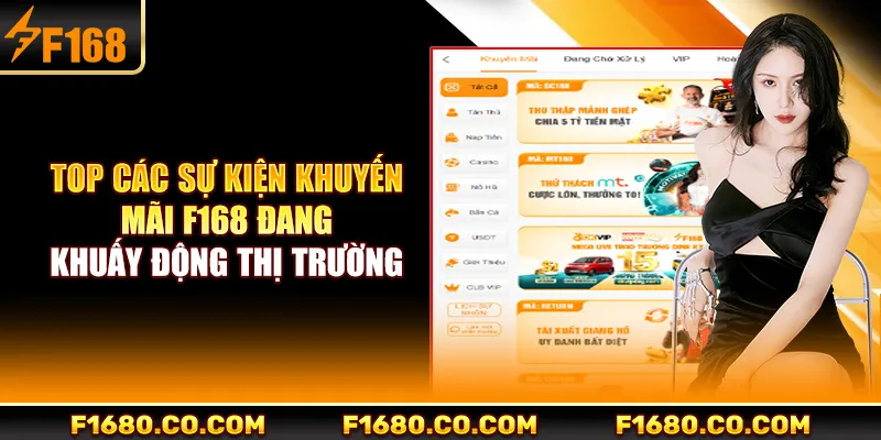Top các sự kiện khuyến mãi F168 đang khuấy động thị trường